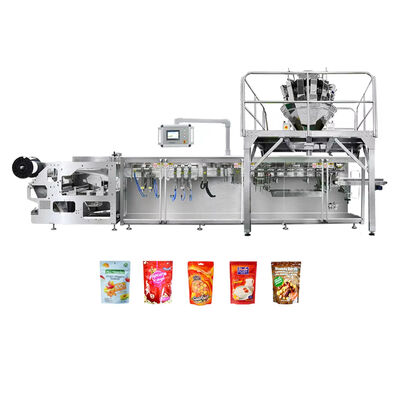 Harga yang pantas Tas yang dibuat sebelumnya berdiri Doypack Granule Nuts Multihead Weigher Otomatis Mesin kemasan multifungsi horisontal on line