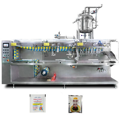 Harga yang pantas Roll Film Standup Pouch Top Spout Doypack Milk Tea Filling Horizontal multifunctional packaging machine on line