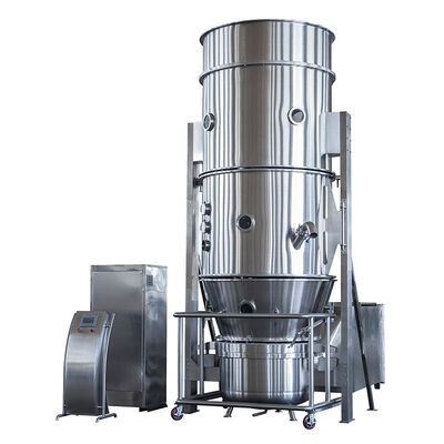 Harga yang pantas GMP Standard PLC Control Mesin Fluidized Bed Granulator Untuk Penggunaan Bahan Makanan on line